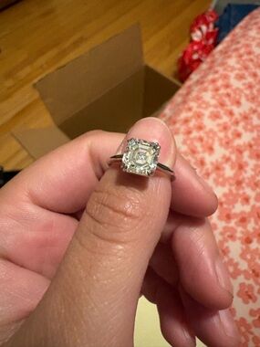 Classic Square-Cut Solitaire Ring in Silver